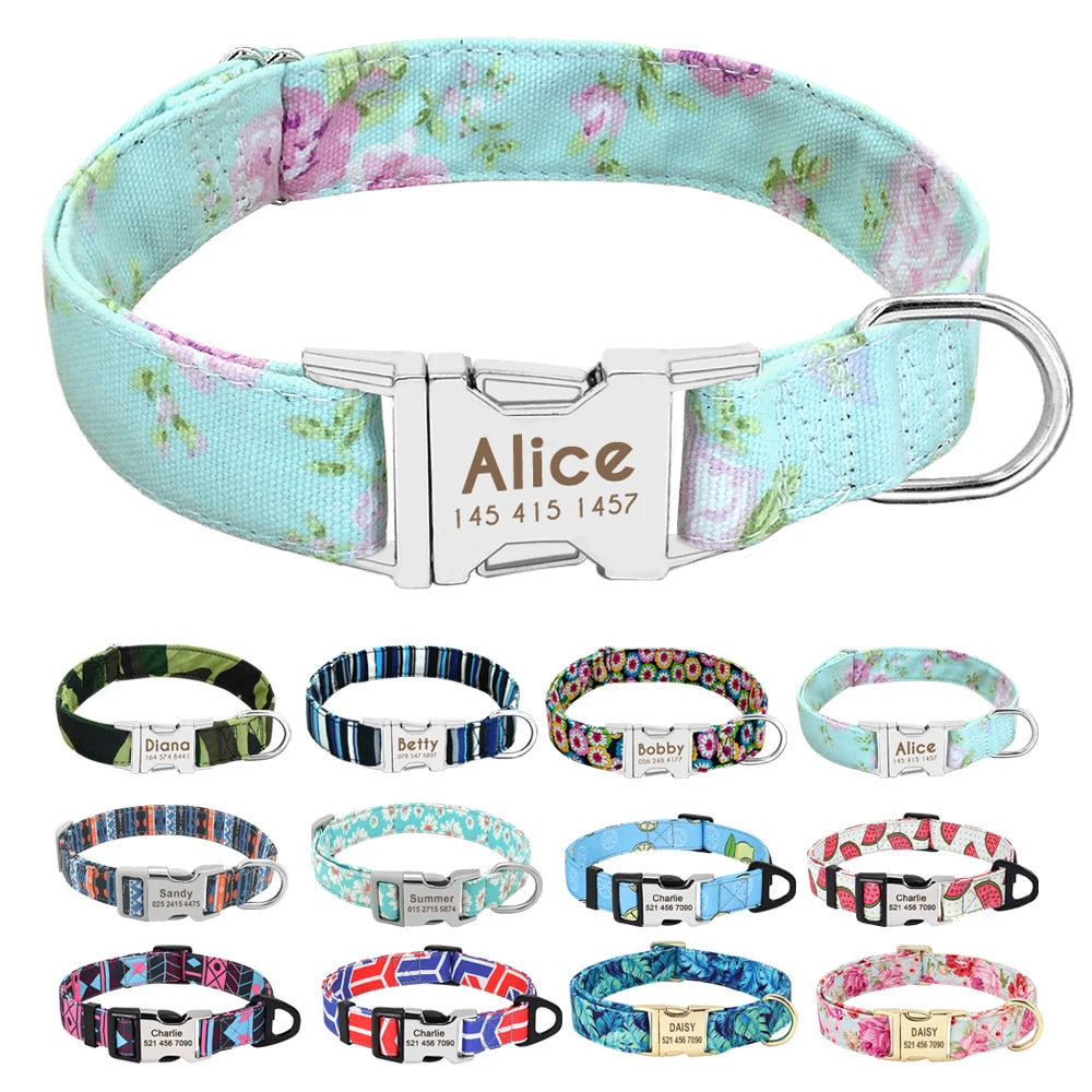 Personalised Nylon Dog Collar