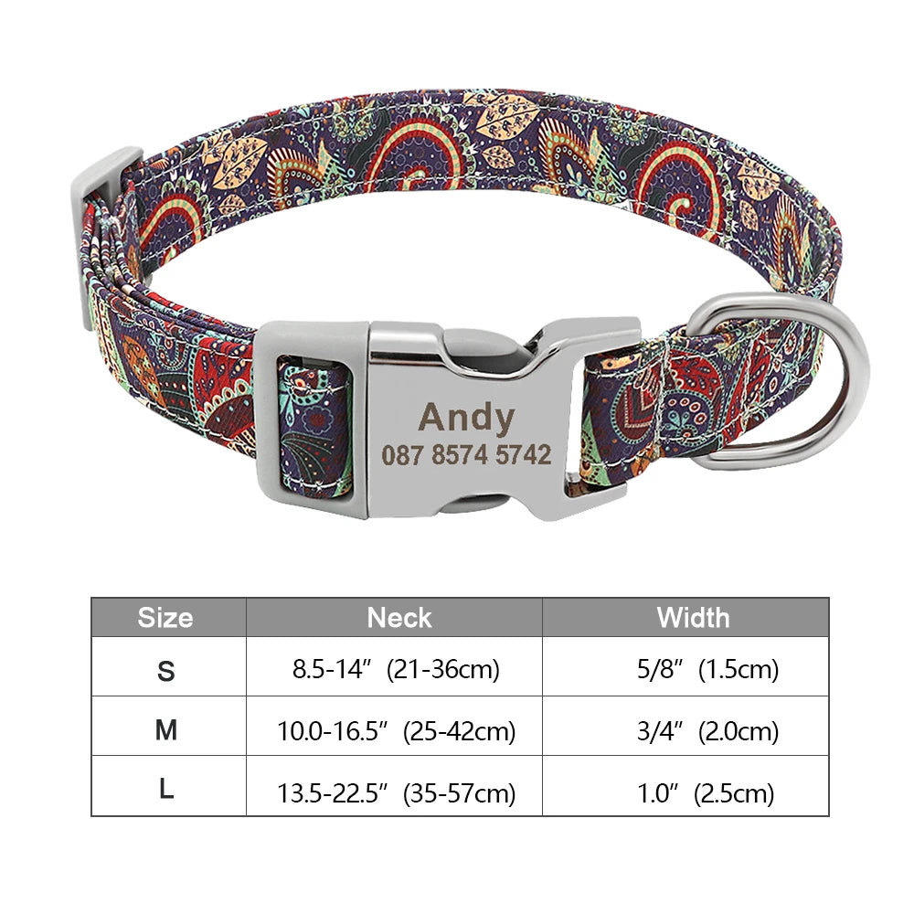 Personalised Nylon Dog Collar
