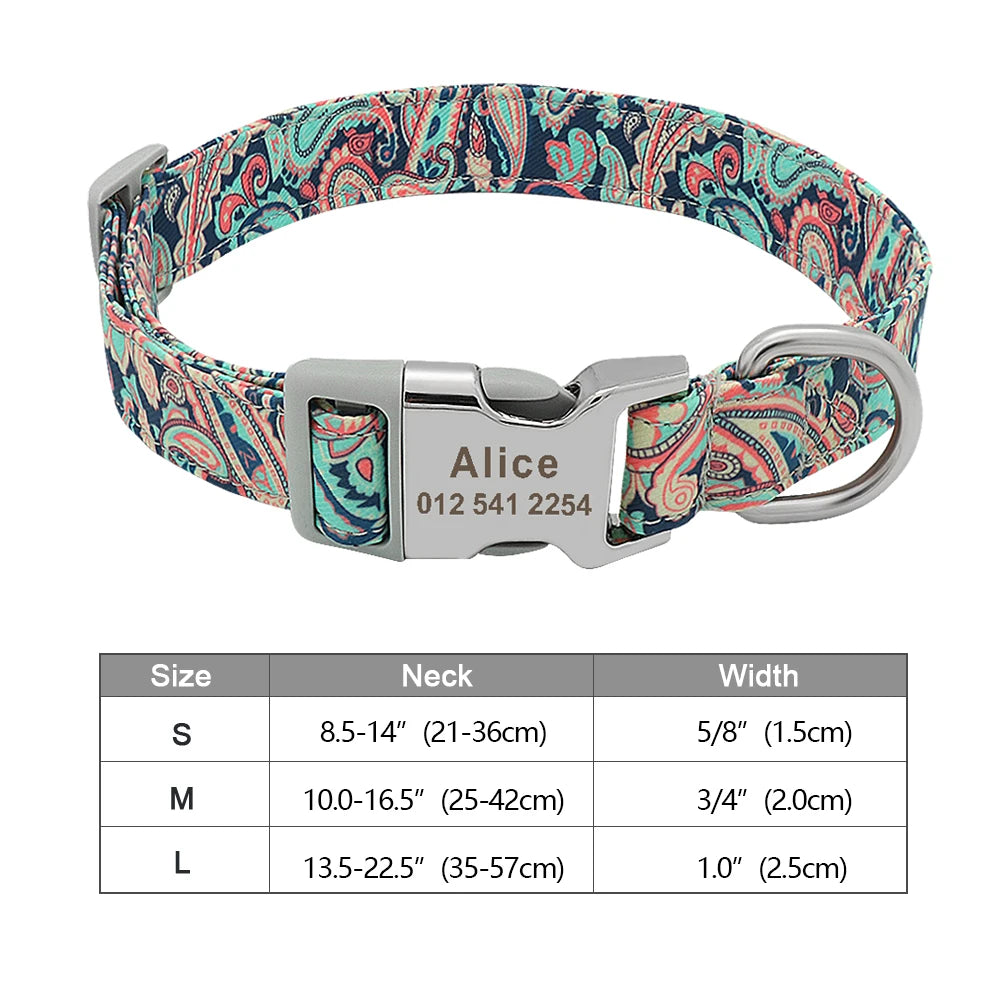 Personalised Nylon Dog Collar