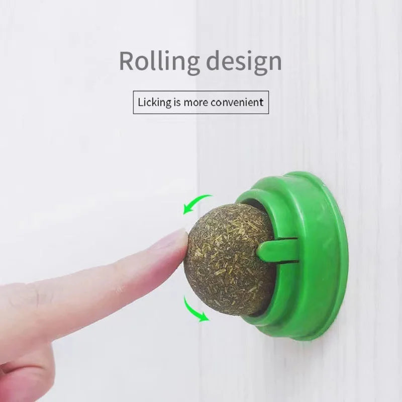 Natural Catnip Cat Wall Stick-on Ball Toy Scratchers