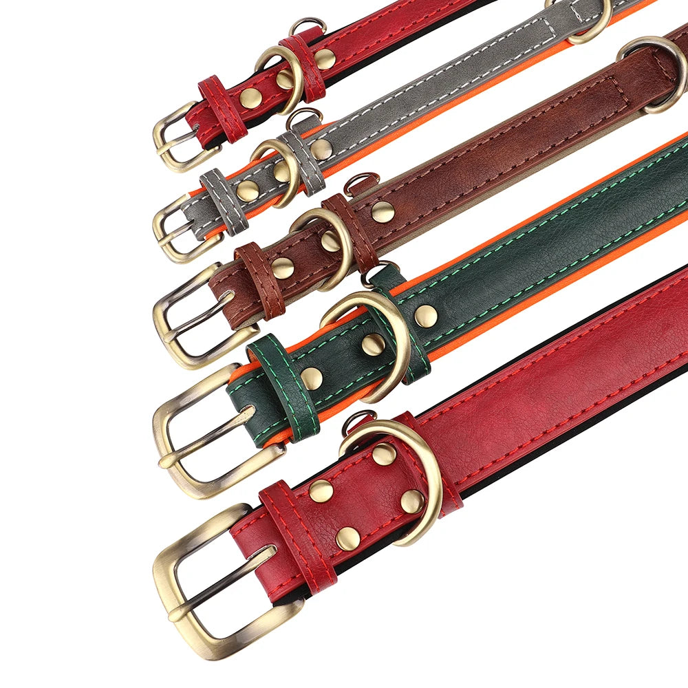 Personalised Engraved PU Leather Dog Collar