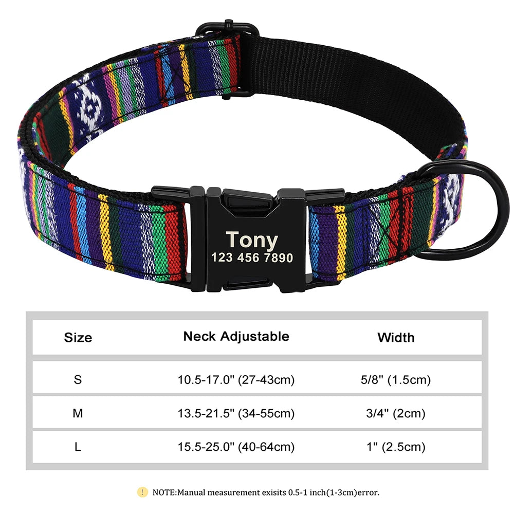 Personalised Nylon Dog Collar