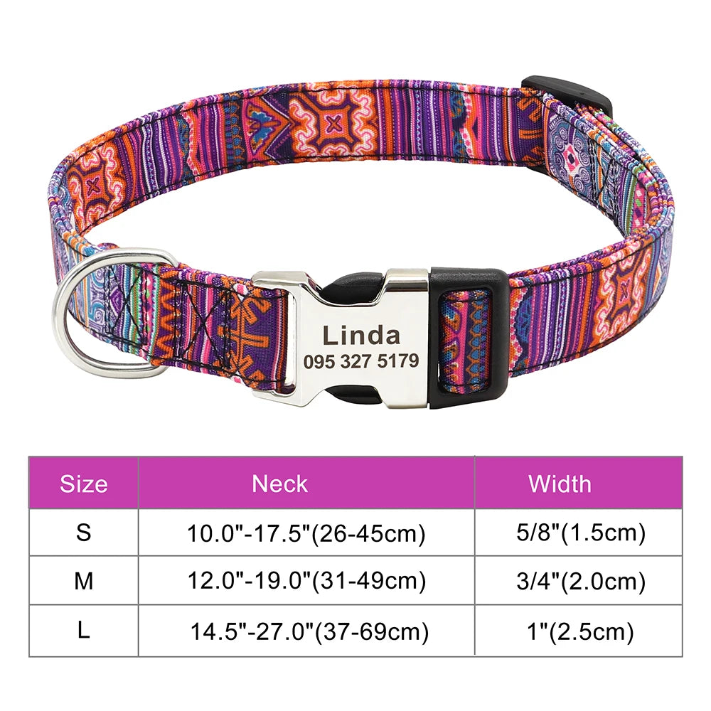 Personalised Nylon Dog Collar