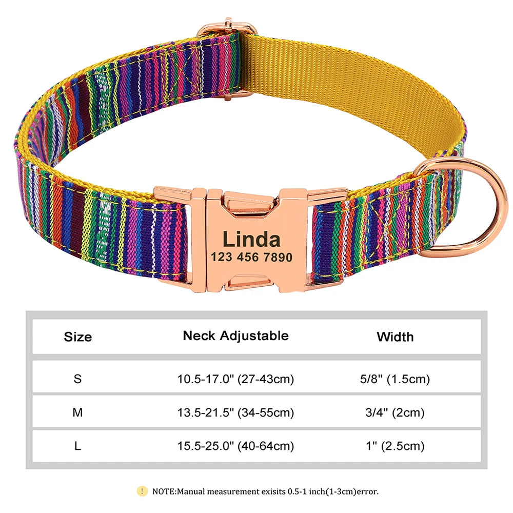 Personalised Nylon Dog Collar