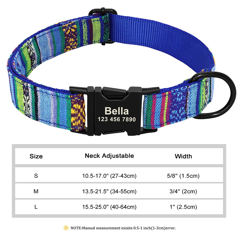 Personalised Nylon Dog Collar