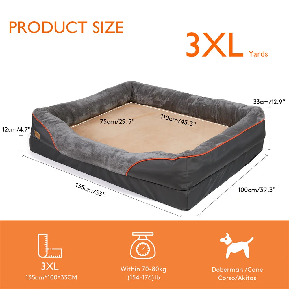 Jumbo Large Orthopedic Dog Bed Sofa