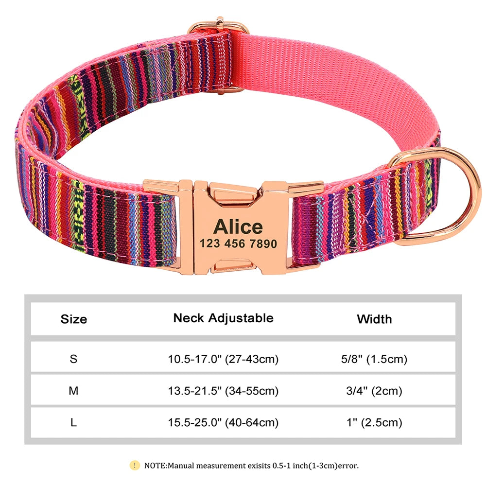 Personalised Nylon Dog Collar