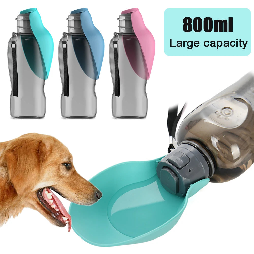 Dog Water Bottle Outdoor Feeder Bowl