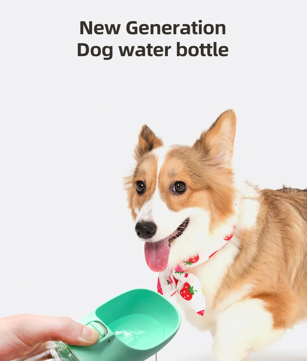 Dog Water Bottle Outdoor Feeder Bowl