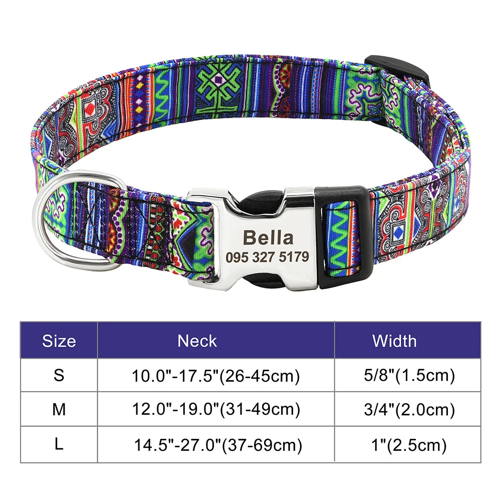 Personalised Nylon Dog Collar