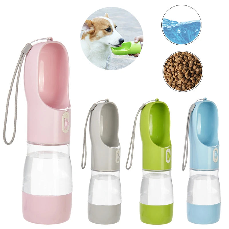 Dog Water Bottle Outdoor Feeder Bowl