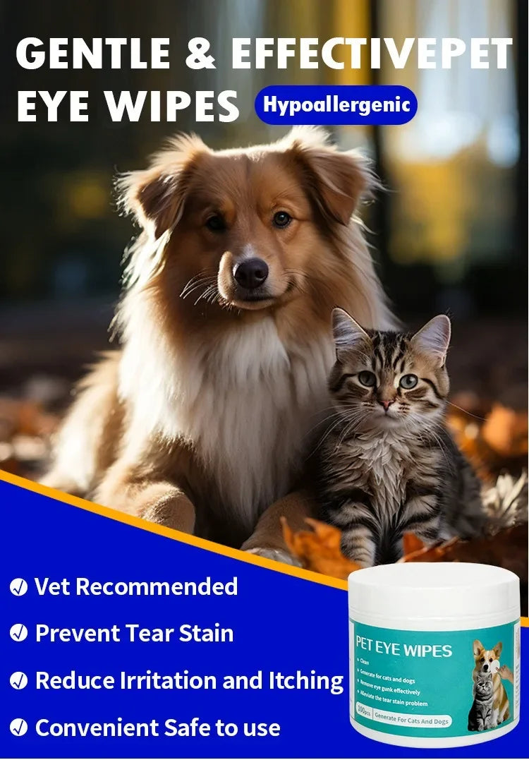 Pet Cleaning Eye Wipes (100pcs)