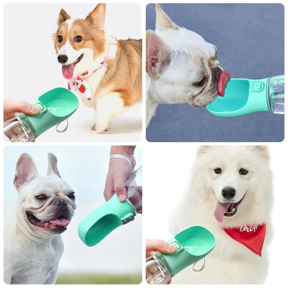 Dog Water Bottle Outdoor Feeder Bowl