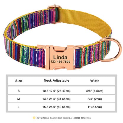 Personalised Nylon Dog Collar