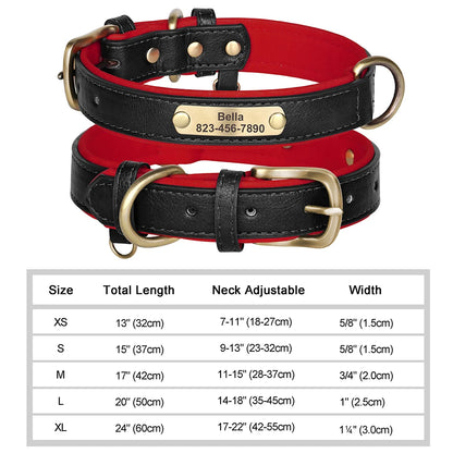 Personalised Engraved PU Leather Dog Collar