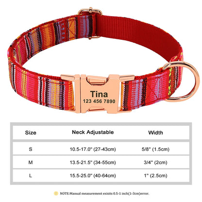 Personalised Nylon Dog Collar