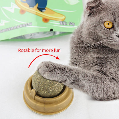 Natural Catnip Cat Wall Stick-on Ball Toy Scratchers