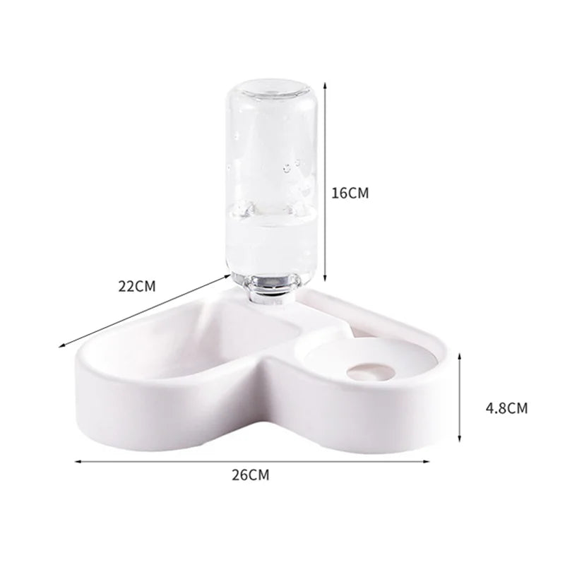 Multi-Functional Pet Bowl with Automatic Water Bottle