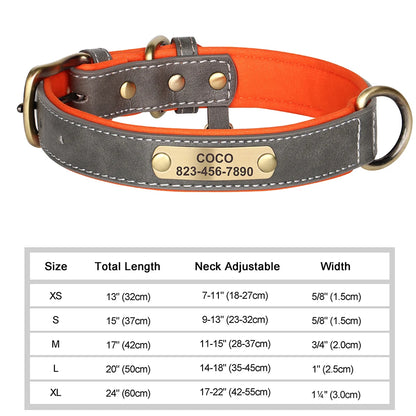 Personalised Engraved PU Leather Dog Collar