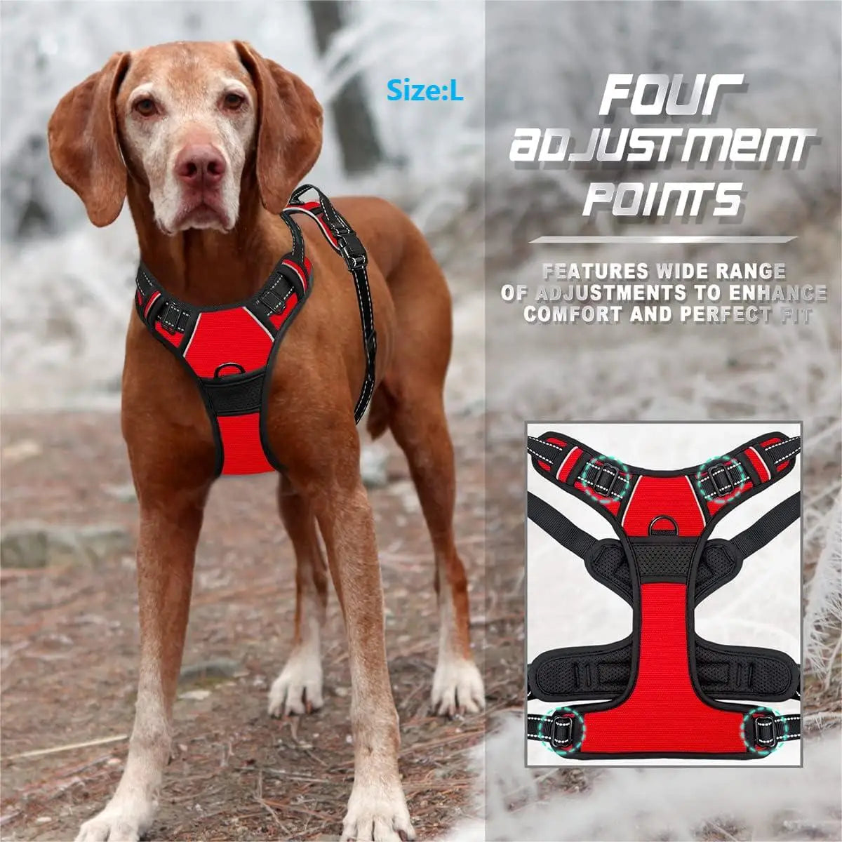 No Pull Front-Clip Reflective Dog Harness