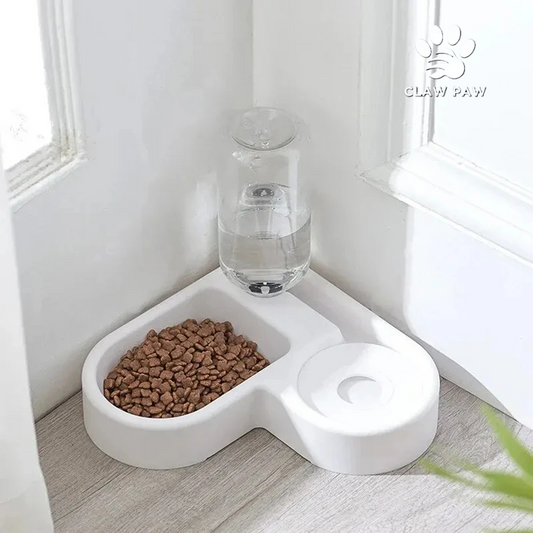 Multi-Functional Pet Bowl with Automatic Water Bottle